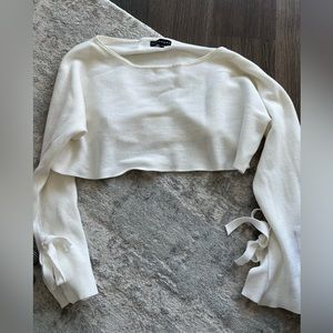 White Cropped Jluxlabel Sweater